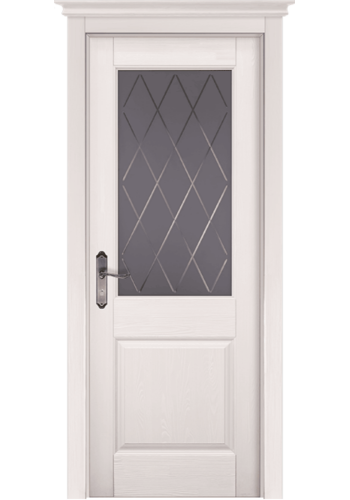 Дверь Элегия белая со стеклом брашированная Дверь Элегия белая со стеклом брашированная